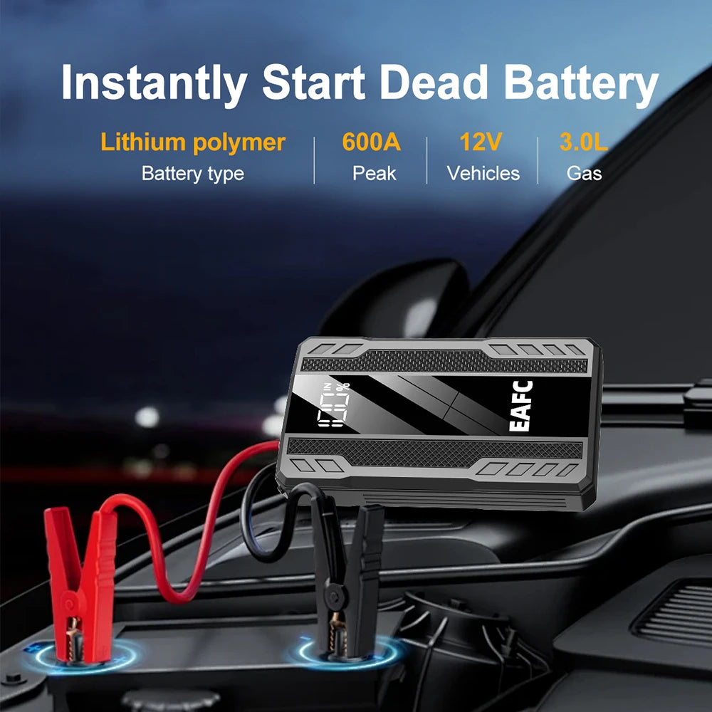 EAFC 2000A / 600A Carregador de Bateria Portátil para Carro, Auxiliar de Partida 12V para Motores a Diesel e Gasolina