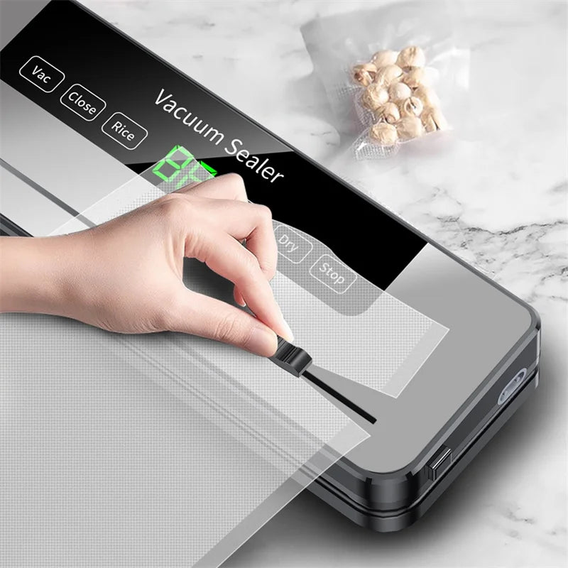 Seladora a vácuo DWiusty 220V para alimentos, 5 modos de selagem a vácuo para alimentos secos e úmidos, com 10 sacos para conservação de alimentos em casa e na cozinha.