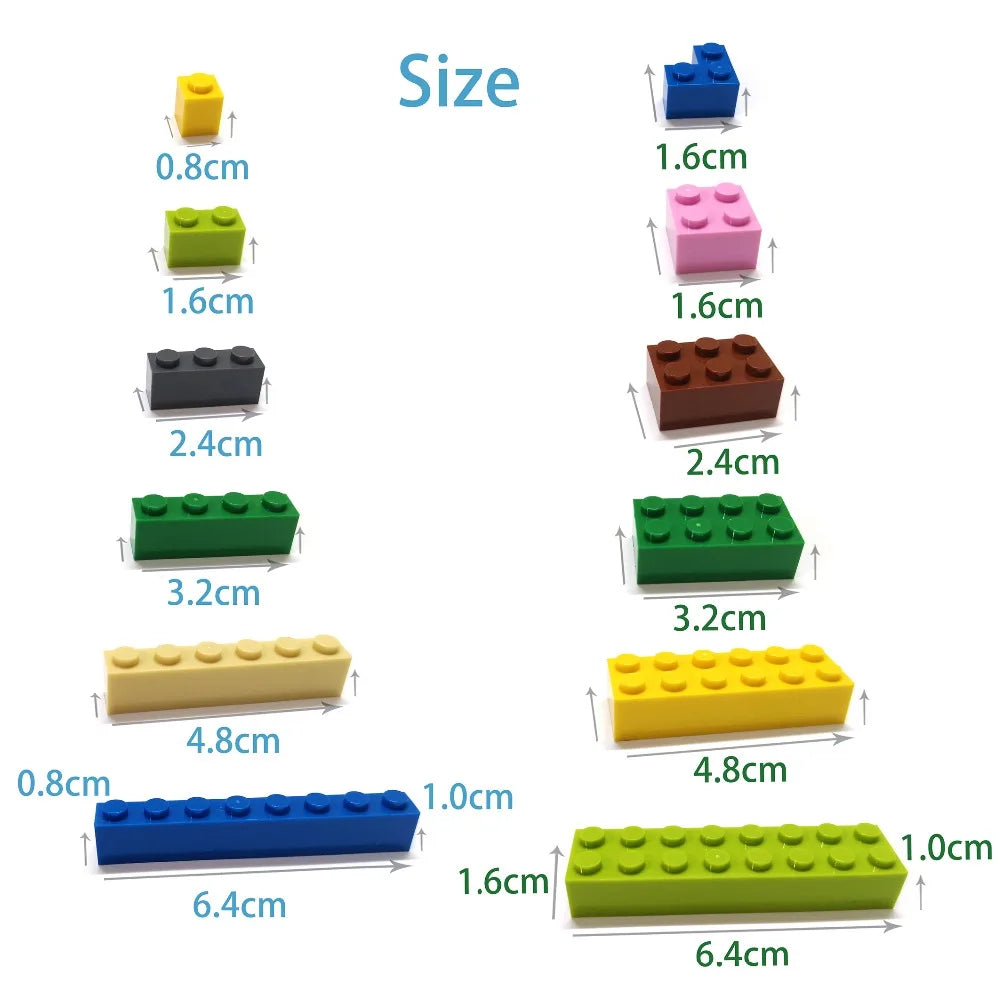 Conjunto de 600 peças de blocos de montar DIY, figuras finas, formato de lâmpada, 12 cores, educativo e criativo, tamanho compatível com brinquedos 4037 para crianças.