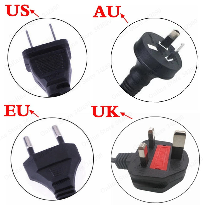Carregador de bateria de 36V 2A com saída de 42V 2A e entrada de 100-240 VCA para baterias de lítio, íon-lítio e polímero de lítio da série 10 (36V).