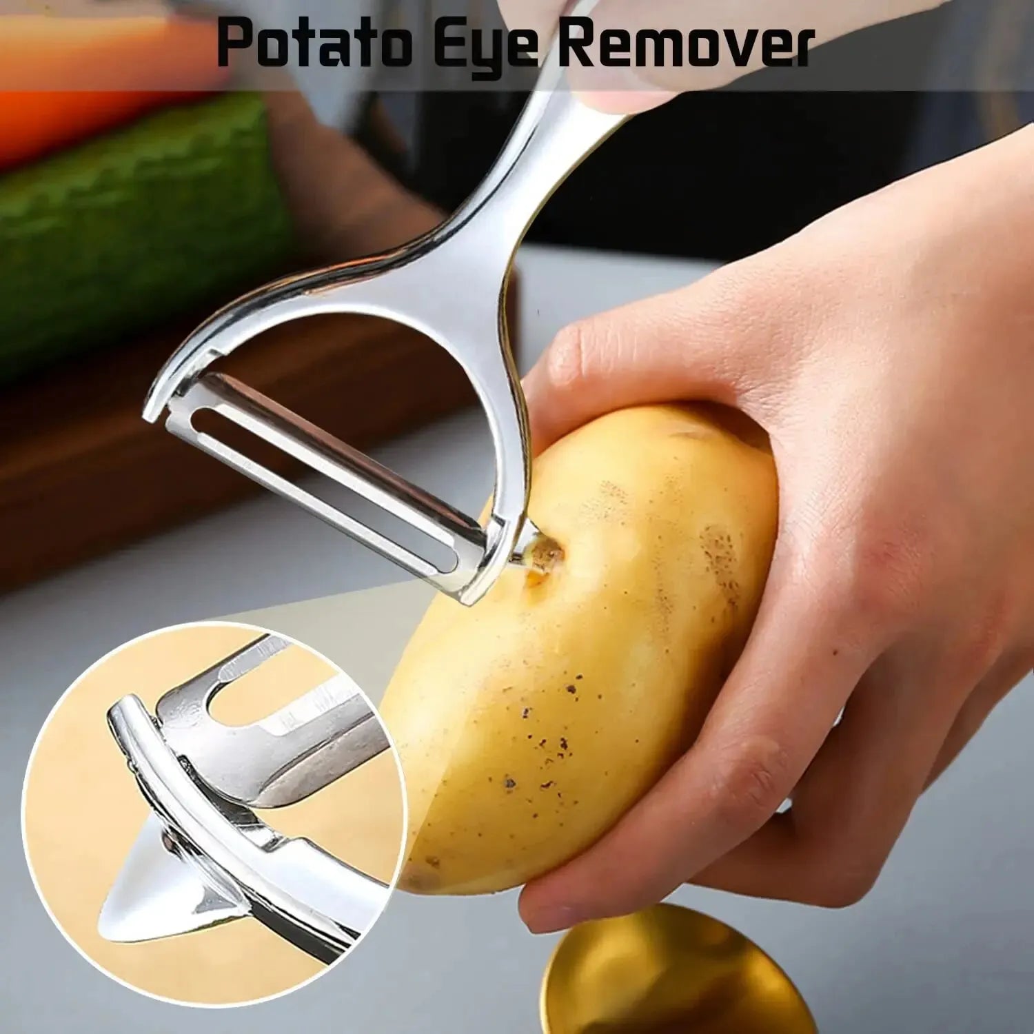 1 Descascador de Legumes em Aço Inoxidável, Descascador de Batatas, Ralador de Cenoura Multifuncional, Utensílios de Cozinha para Frutas, Acessórios de Cozinha Pelador