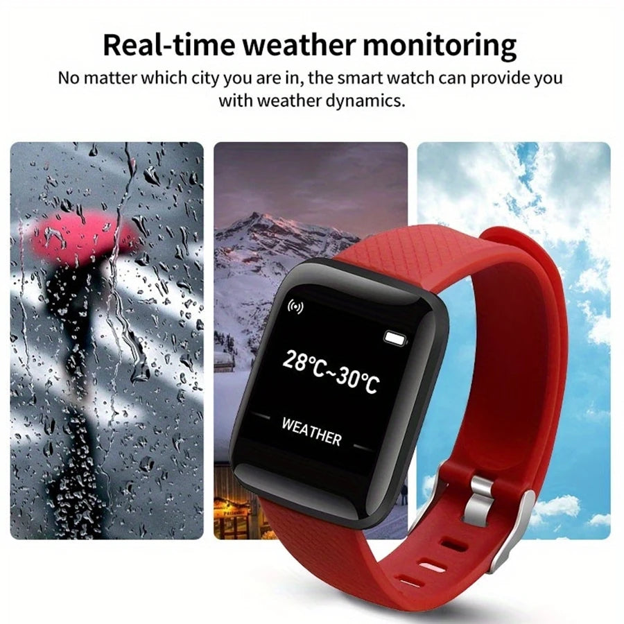 Relógio inteligente masculino e feminino, relógio de pulso inteligente com monitor de atividades físicas e mensagens, pulseira inteligente, presente de aniversário, relógio eletrônico para Android e iOS.