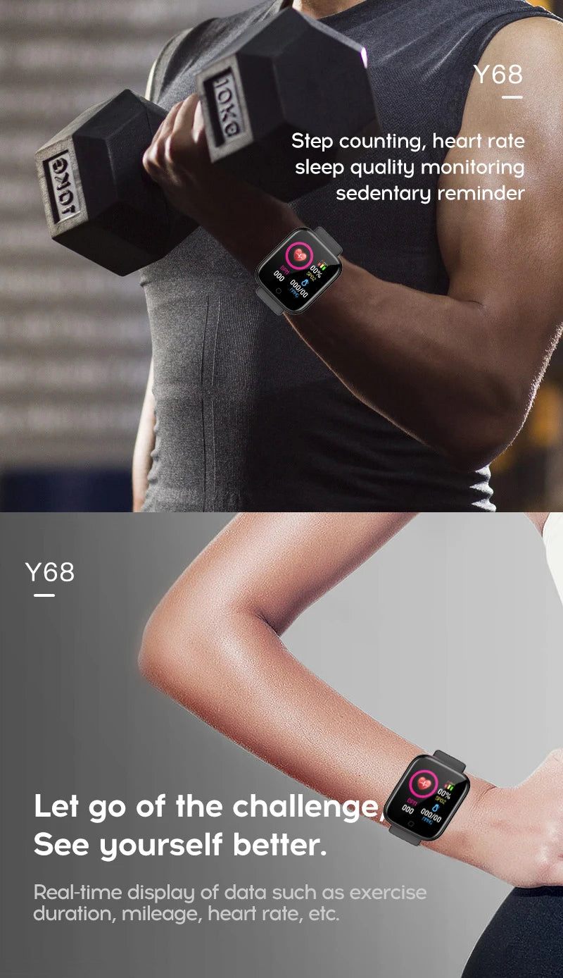 Relógio inteligente unissex com conexão Bluetooth, reprodutor de música para celular, pulseira esportiva para atividades físicas e monitoramento do sono.