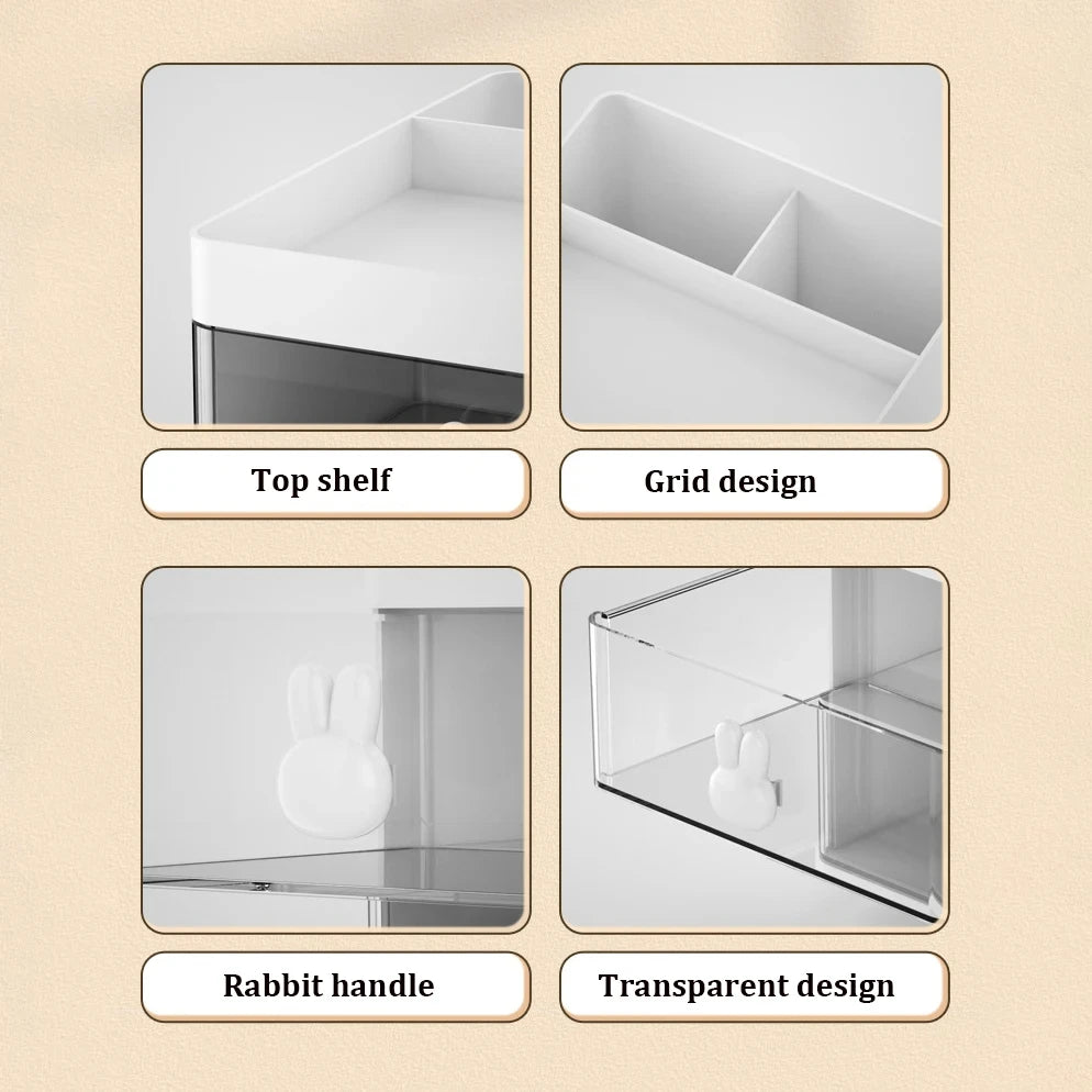 Organizador de mesa pequeno com gaveta, caixa organizadora para mesa de escritório, organizador de maquiagem, para cartões de visita/canetas/lápis/celular/artigos de papelaria