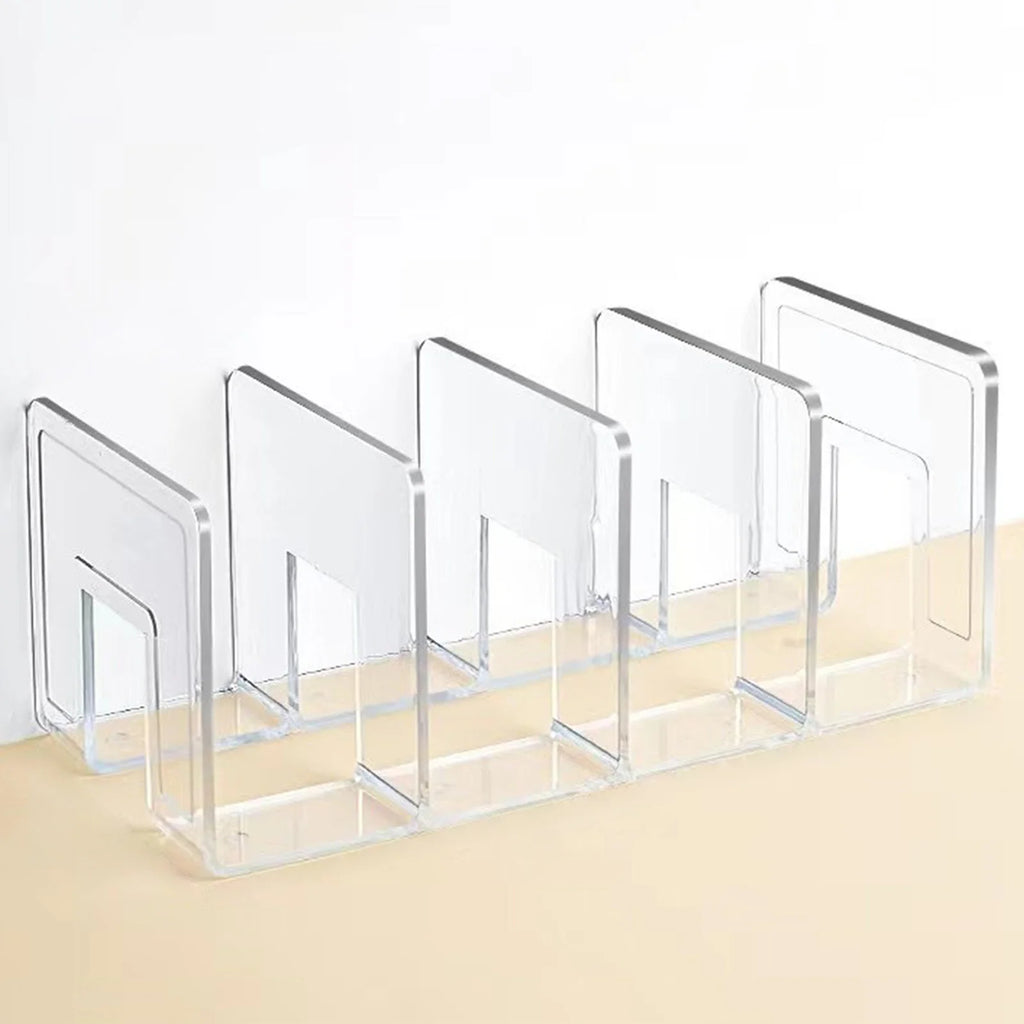 Organizador de livros com 4 compartimentos, suporte para livros em ABS, divisória para livros, papéis e arquivos, ideal para casa, escritório e sala de aula.