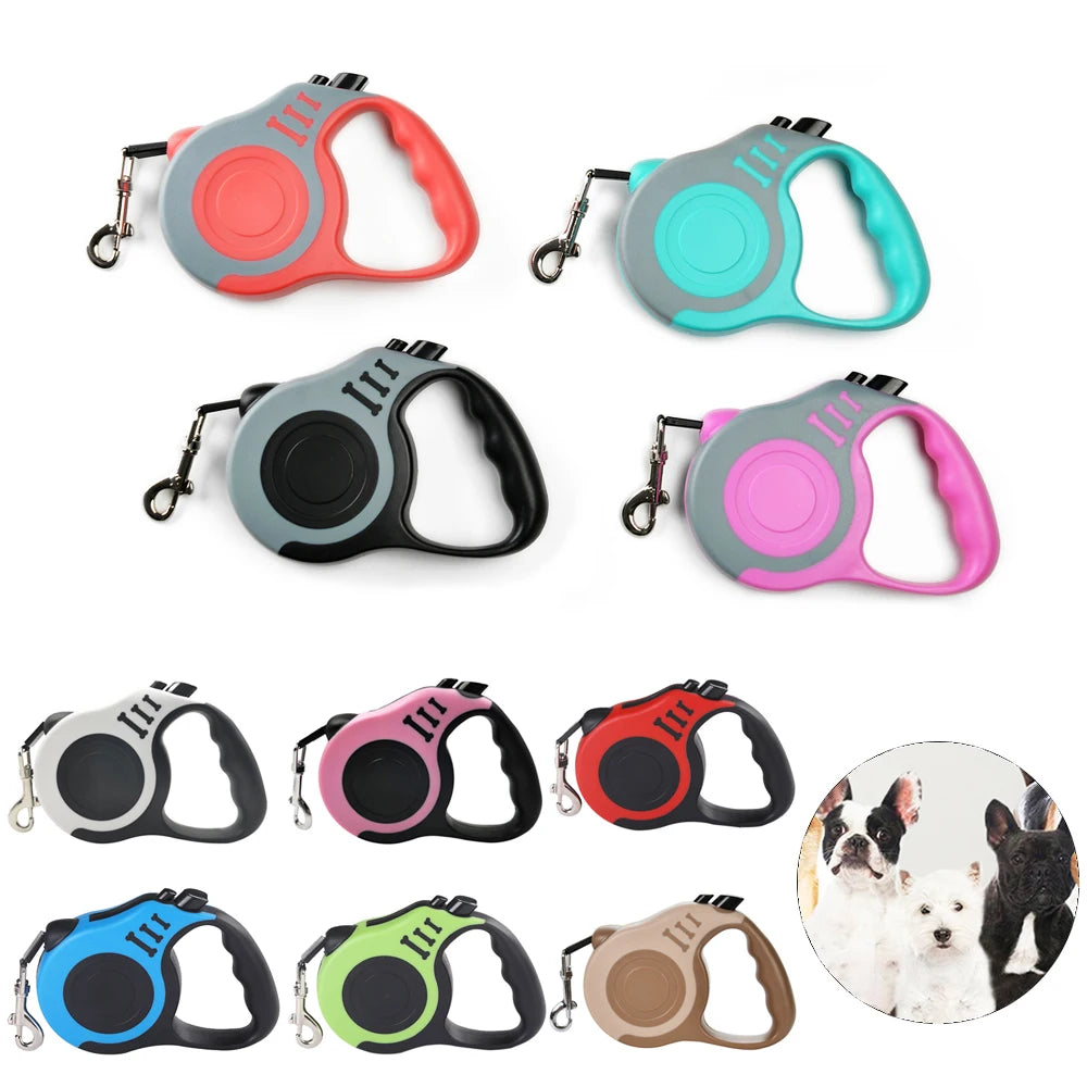 Guia de nylon resistente para cães e gatos de pequeno, médio e grande porte, com 3m e 5m de comprimento, retrátil automática e durável, da marca Yorkshire Pet Supplies.