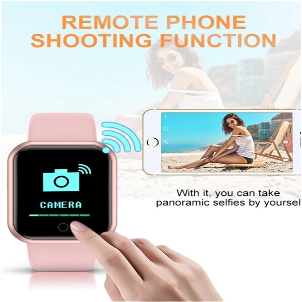 Smartwatch unissex com controle de música, Bluetooth, monitor de calorias e atividades físicas, rastreador de corrida e pulseira esportiva para Android e iOS.