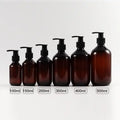 Frascos de plástico recarregáveis com bomba dosadora, 100/200/300/400/500ml, para shampoo e gel de banho, ideal para banheiro, cozinha e outros utensílios.