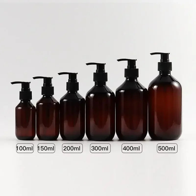 Frascos de plástico recarregáveis com bomba dosadora, 100/200/300/400/500ml, para shampoo e gel de banho, ideal para banheiro, cozinha e outros utensílios.