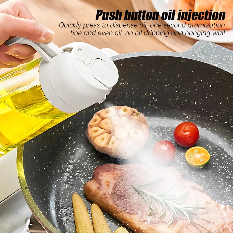 Frasco spray de azeite 2 em 1, 500ml, em plástico, para cozinha, ideal para camping, churrasco e confeitaria.