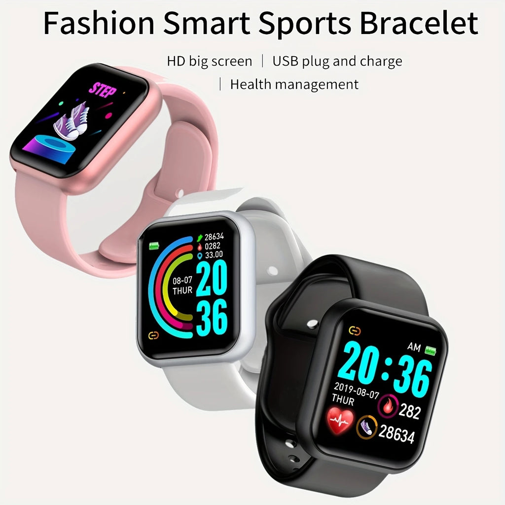 Smartwatch unissex com controle de música, Bluetooth, monitor de calorias e atividades físicas, rastreador de corrida e pulseira esportiva para Android e iOS.