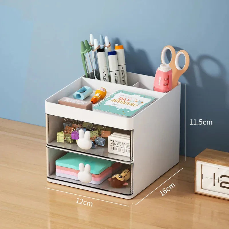 Organizador de mesa pequeno com gaveta, caixa organizadora para mesa de escritório, organizador de maquiagem, para cartões de visita/canetas/lápis/celular/artigos de papelaria