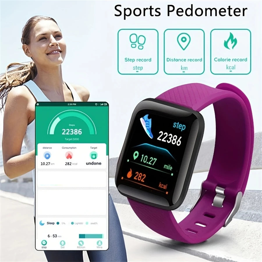 Relógio inteligente masculino e feminino, relógio de pulso inteligente com monitor de atividades físicas e mensagens, pulseira inteligente, presente de aniversário, relógio eletrônico para Android e iOS.