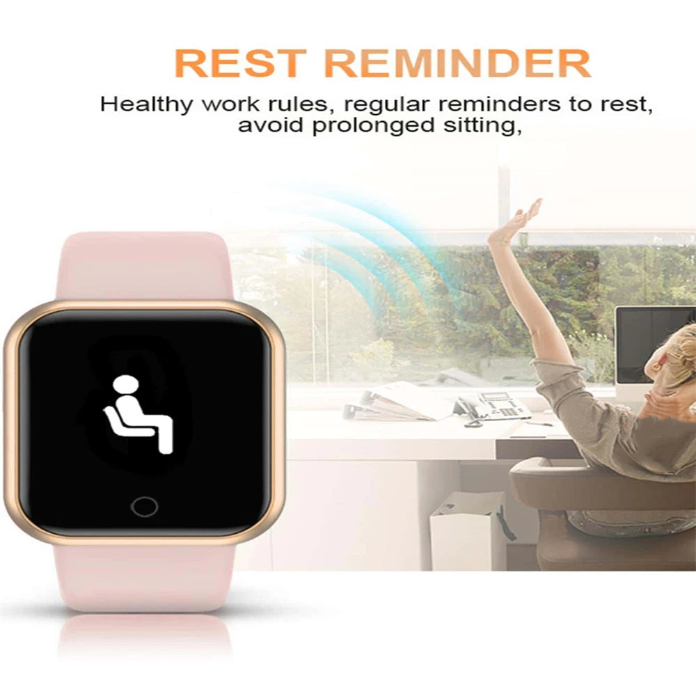 Smartwatch unissex com controle de música, Bluetooth, monitor de calorias e atividades físicas, rastreador de corrida e pulseira esportiva para Android e iOS.