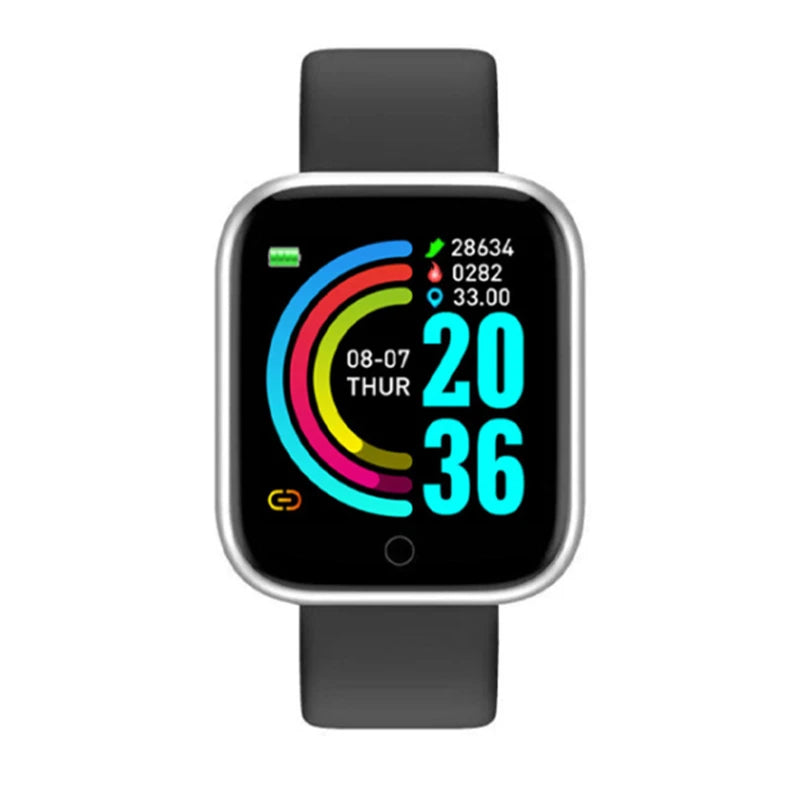 Smartwatch unissex com controle de música, Bluetooth, monitor de calorias e atividades físicas, rastreador de corrida e pulseira esportiva para Android e iOS.