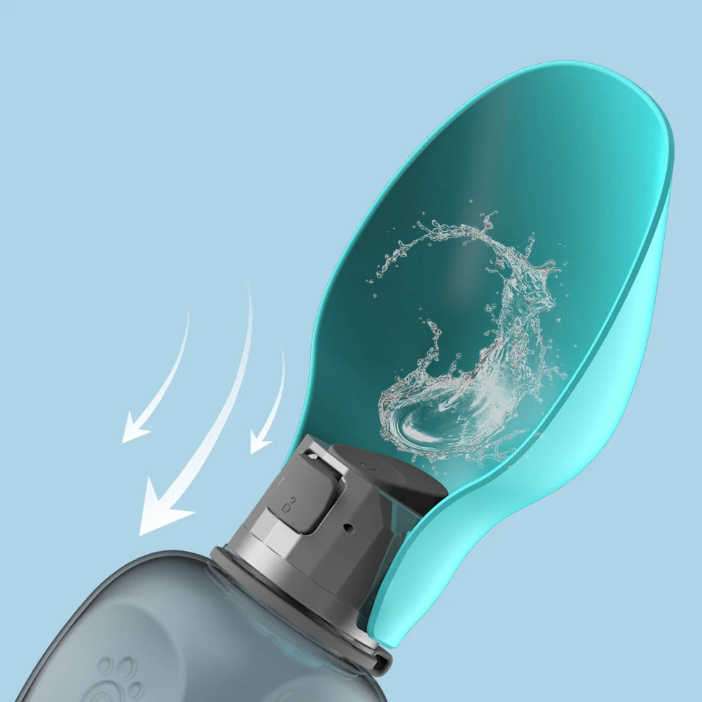Garrafa de água portátil de 800ml para cães de pequeno, médio e grande porte, ideal para viagens e atividades ao ar livre. Também serve como comedouro e bebedouro para filhotes e gatos, além de acessórios para labradores.