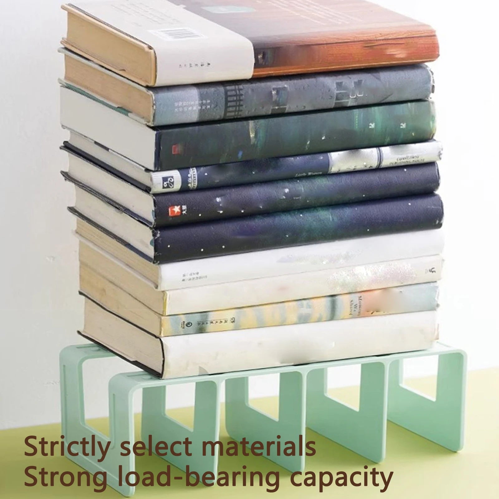 Organizador de livros com 4 compartimentos, suporte para livros em ABS, divisória para livros, papéis e arquivos, ideal para casa, escritório e sala de aula.