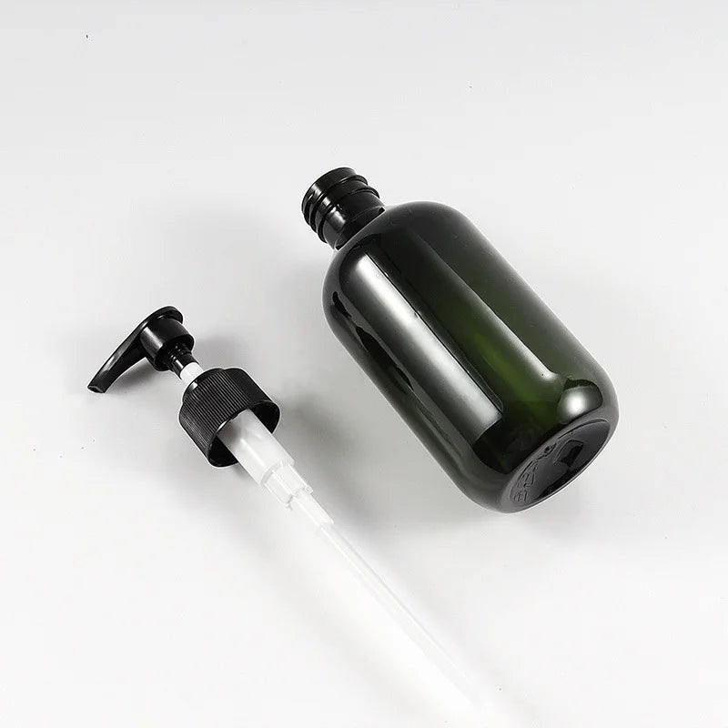 Frascos de plástico recarregáveis com bomba dosadora, 100/200/300/400/500ml, para shampoo e gel de banho, ideal para banheiro, cozinha e outros utensílios.