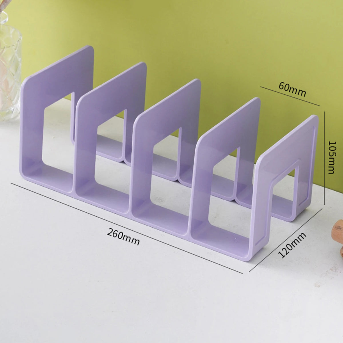 Organizador de livros com 4 compartimentos, suporte para livros em ABS, divisória para livros, papéis e arquivos, ideal para casa, escritório e sala de aula.