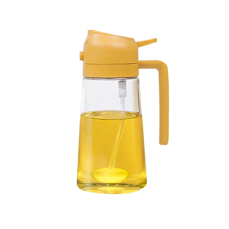 Frasco spray de azeite 2 em 1, 500ml, em plástico, para cozinha, ideal para camping, churrasco e confeitaria.