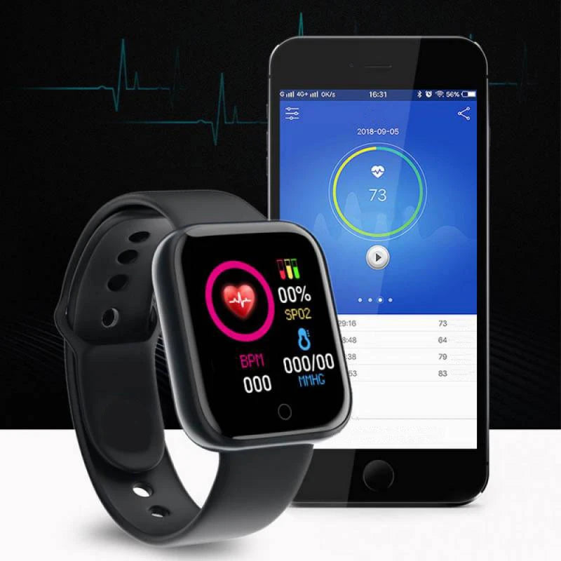 Relógio inteligente unissex com conexão Bluetooth, reprodutor de música para celular, pulseira esportiva para atividades físicas e monitoramento do sono.