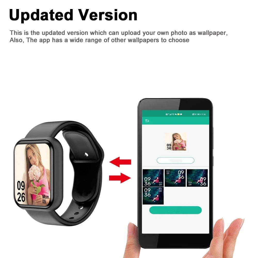 Smartwatch unissex com controle de música, Bluetooth, monitor de calorias e atividades físicas, rastreador de corrida e pulseira esportiva para Android e iOS.