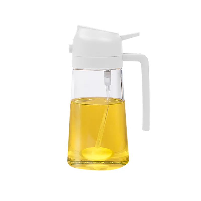 Frasco spray de azeite 2 em 1, 500ml, em plástico, para cozinha, ideal para camping, churrasco e confeitaria.