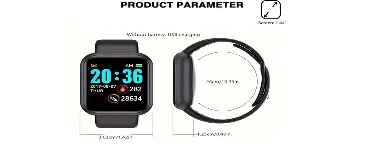 Smartwatch unissex com controle de música, Bluetooth, monitor de calorias e atividades físicas, rastreador de corrida e pulseira esportiva para Android e iOS.