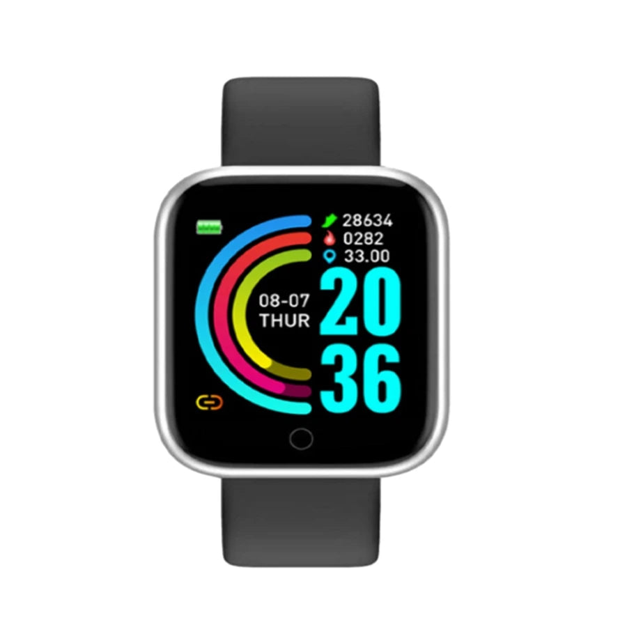 Relógio inteligente unissex com conexão Bluetooth, reprodutor de música para celular, pulseira esportiva para atividades físicas e monitoramento do sono.