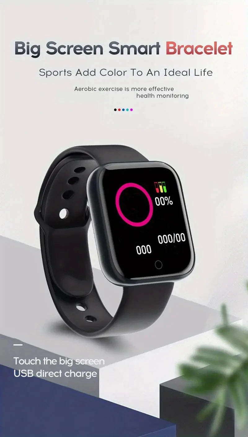 Smartwatch unissex com controle de música, Bluetooth, monitor de calorias e atividades físicas, rastreador de corrida e pulseira esportiva para Android e iOS.