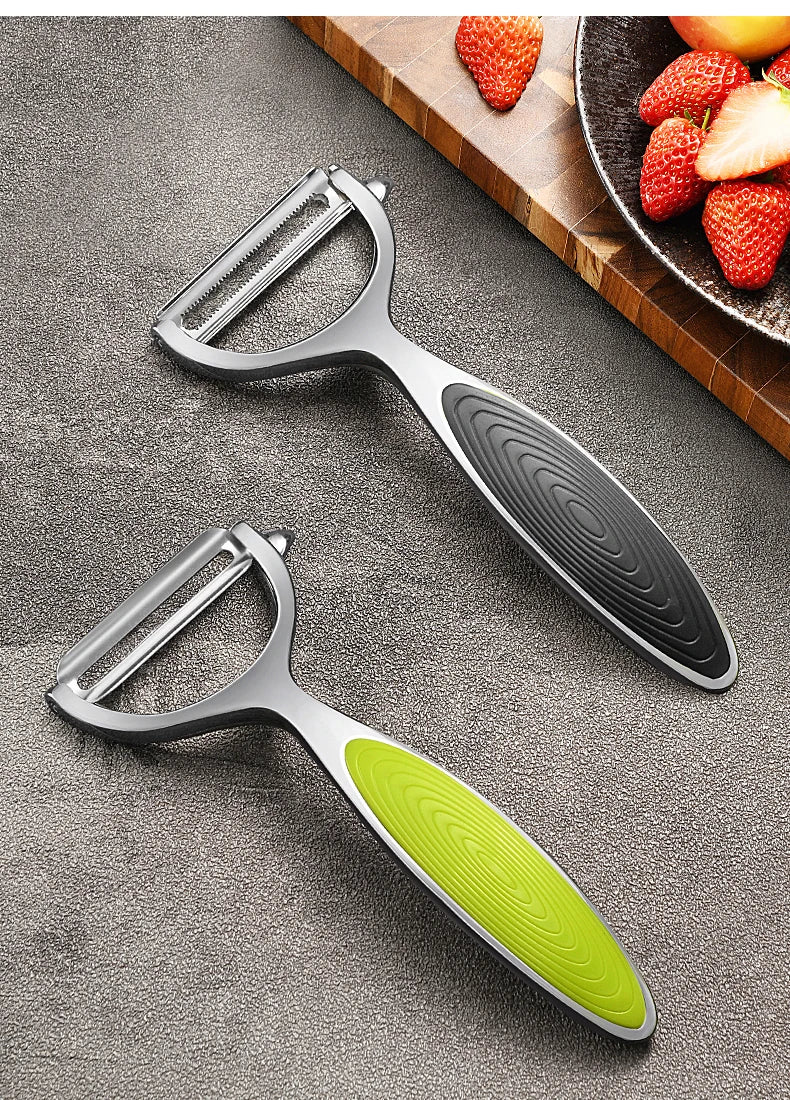 1 Descascador de Legumes em Aço Inoxidável, Descascador de Batatas, Ralador de Cenoura Multifuncional, Utensílios de Cozinha para Frutas, Acessórios de Cozinha Pelador