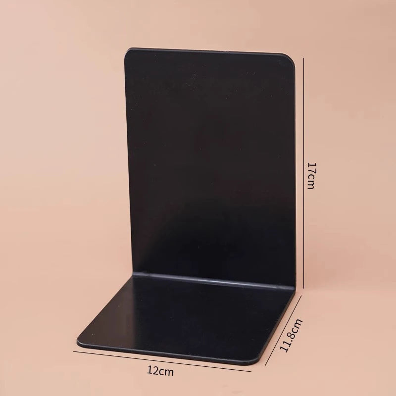 Organizador de mesa em formato de L, suporte para livros durável e elegante, estilo minimalista.