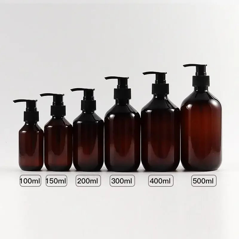 Frascos de plástico recarregáveis com bomba dosadora, 100/200/300/400/500ml, para shampoo e gel de banho, ideal para banheiro, cozinha e outros utensílios.