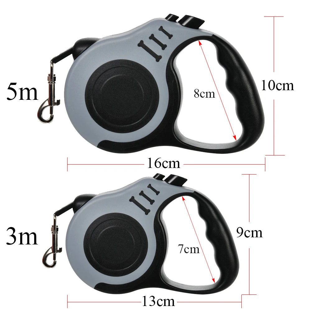 Guia de nylon resistente para cães e gatos de pequeno, médio e grande porte, com 3m e 5m de comprimento, retrátil automática e durável, da marca Yorkshire Pet Supplies.