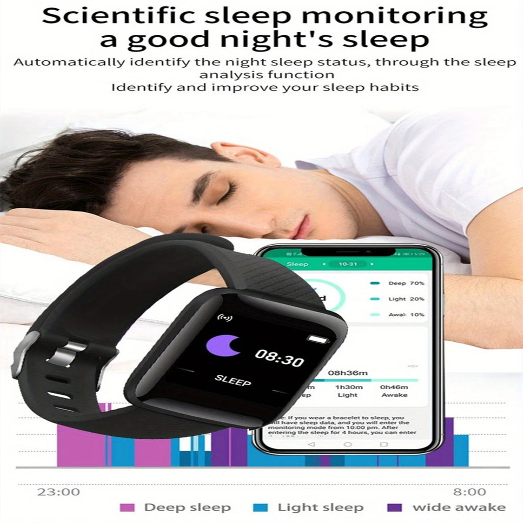 Relógio inteligente masculino e feminino, relógio de pulso inteligente com monitor de atividades físicas e mensagens, pulseira inteligente, presente de aniversário, relógio eletrônico para Android e iOS.