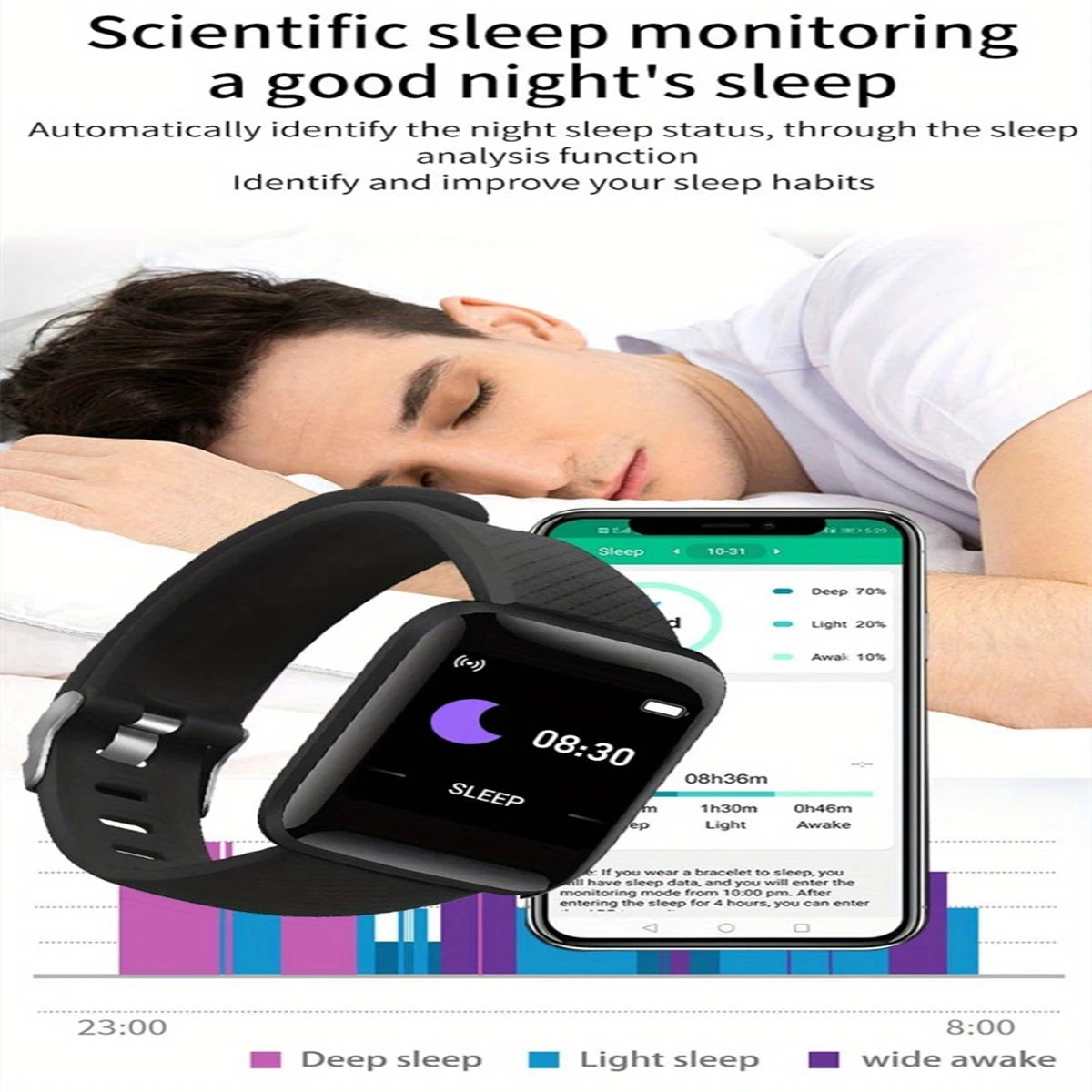 Relógio inteligente masculino e feminino, relógio de pulso inteligente com monitor de atividades físicas e mensagens, pulseira inteligente, presente de aniversário, relógio eletrônico para Android e iOS.