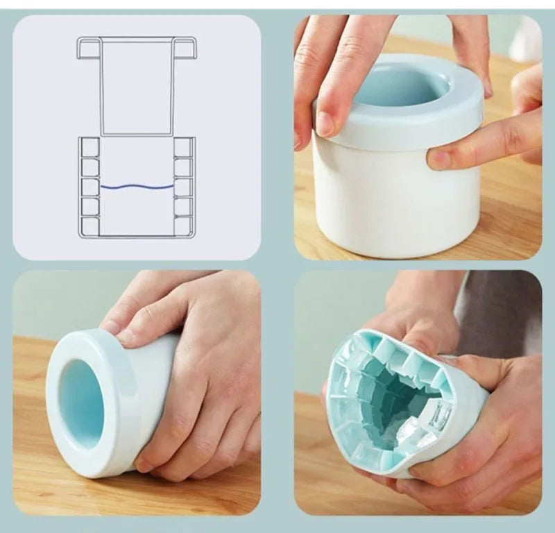 Forma de Gelo de Silicone Redonda para Gelo Caseiro de Verão, Ideal para Geladeira, Congelamento de Gelo e Uso Criativo em Bares