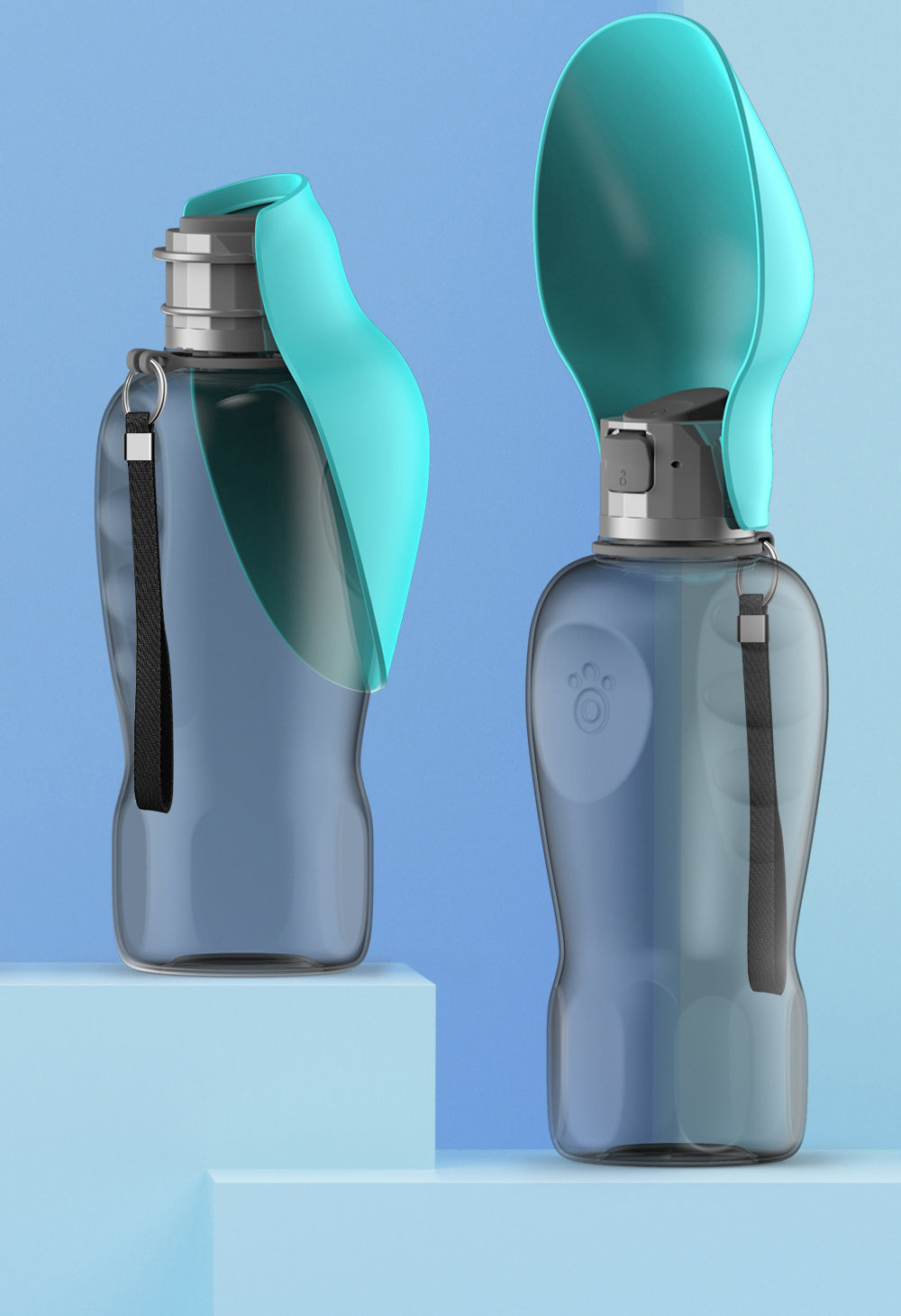 Garrafa de água portátil de 800ml para cães de pequeno, médio e grande porte, ideal para viagens e atividades ao ar livre. Também serve como comedouro e bebedouro para filhotes e gatos, além de acessórios para labradores.