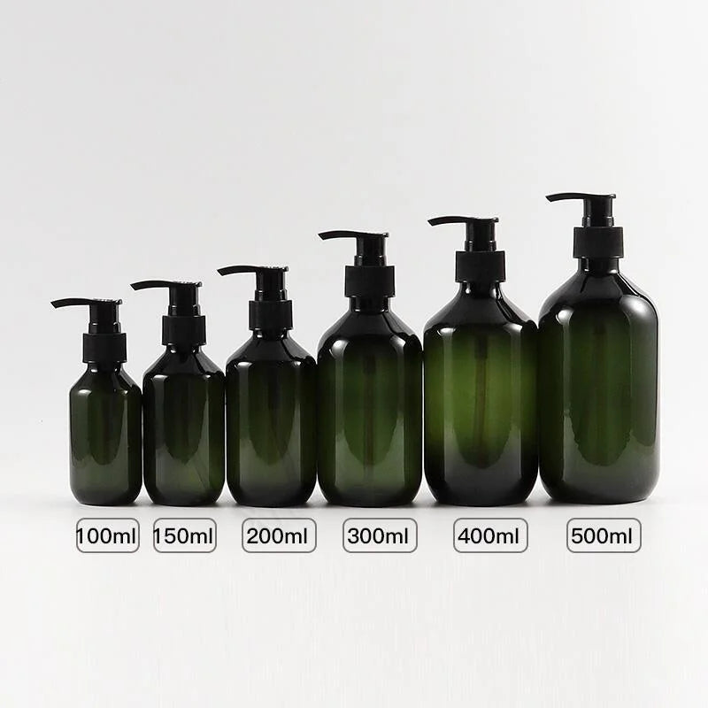 Frascos de plástico recarregáveis com bomba dosadora, 100/200/300/400/500ml, para shampoo e gel de banho, ideal para banheiro, cozinha e outros utensílios.