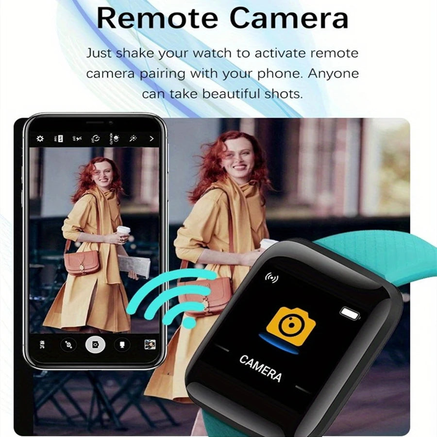 Relógio inteligente masculino e feminino, relógio de pulso inteligente com monitor de atividades físicas e mensagens, pulseira inteligente, presente de aniversário, relógio eletrônico para Android e iOS.