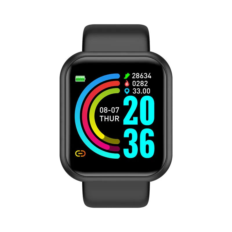 Relógio inteligente unissex com conexão Bluetooth, reprodutor de música para celular, pulseira esportiva para atividades físicas e monitoramento do sono.