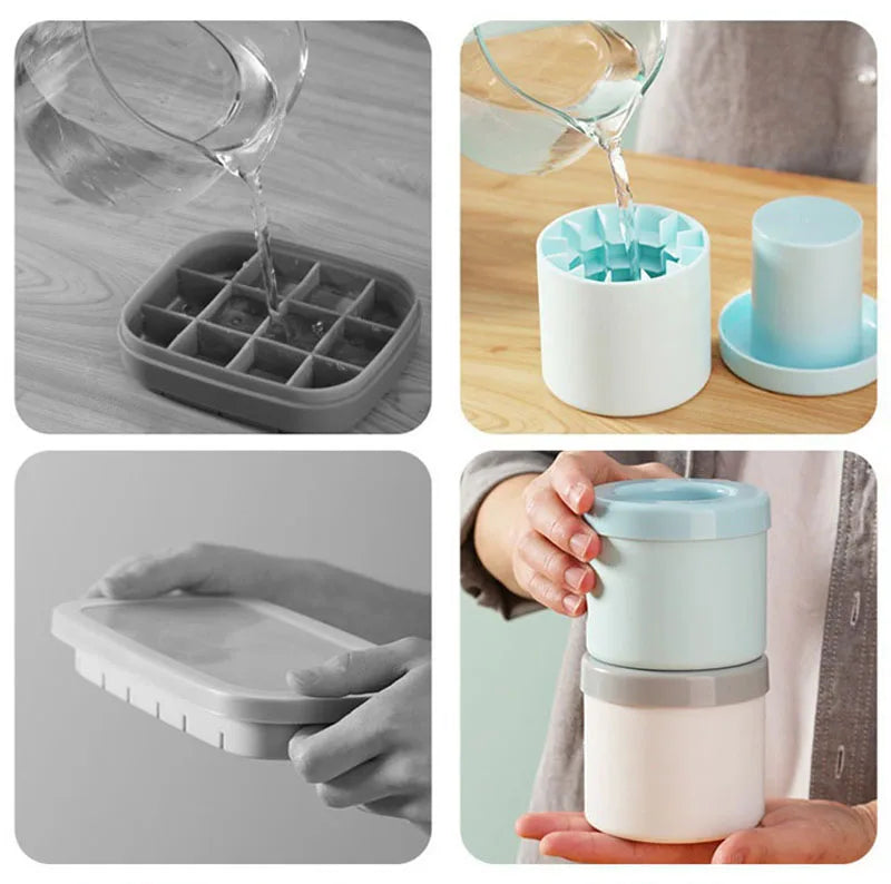 Forma de Gelo de Silicone Redonda para Gelo Caseiro de Verão, Ideal para Geladeira, Congelamento de Gelo e Uso Criativo em Bares