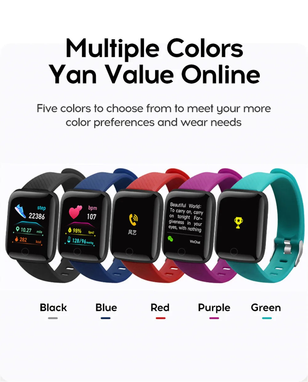 Relógio inteligente masculino e feminino, relógio de pulso inteligente com monitor de atividades físicas e mensagens, pulseira inteligente, presente de aniversário, relógio eletrônico para Android e iOS.