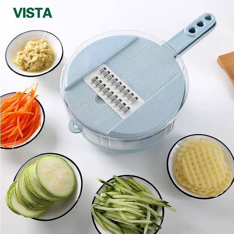 Picador de Legumes Multifuncional Ralador Cortador Acessórios de Cozinha Fatiador Manual de Frutas Ralador de Batatas Fatiador de Queijo e Cebola