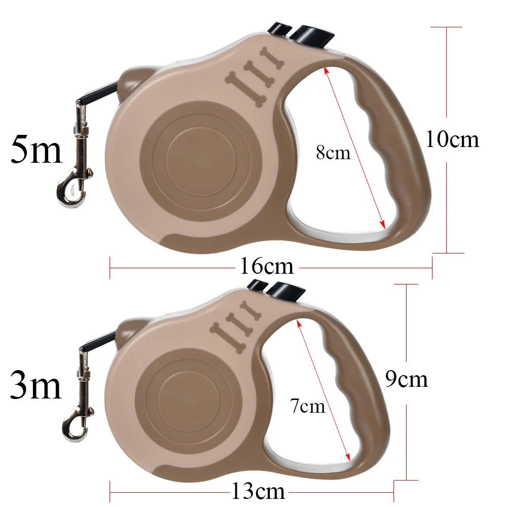 Guia de nylon resistente para cães e gatos de pequeno, médio e grande porte, com 3m e 5m de comprimento, retrátil automática e durável, da marca Yorkshire Pet Supplies.