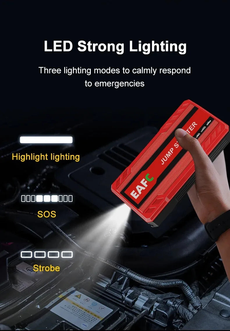 EAFC 2000A / 600A Carregador de Bateria Portátil para Carro, Auxiliar de Partida 12V para Motores a Diesel e Gasolina