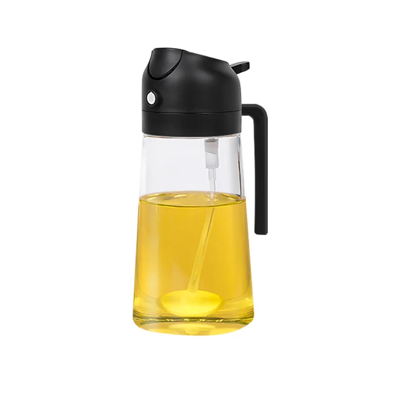 Frasco spray de azeite 2 em 1, 500ml, em plástico, para cozinha, ideal para camping, churrasco e confeitaria.