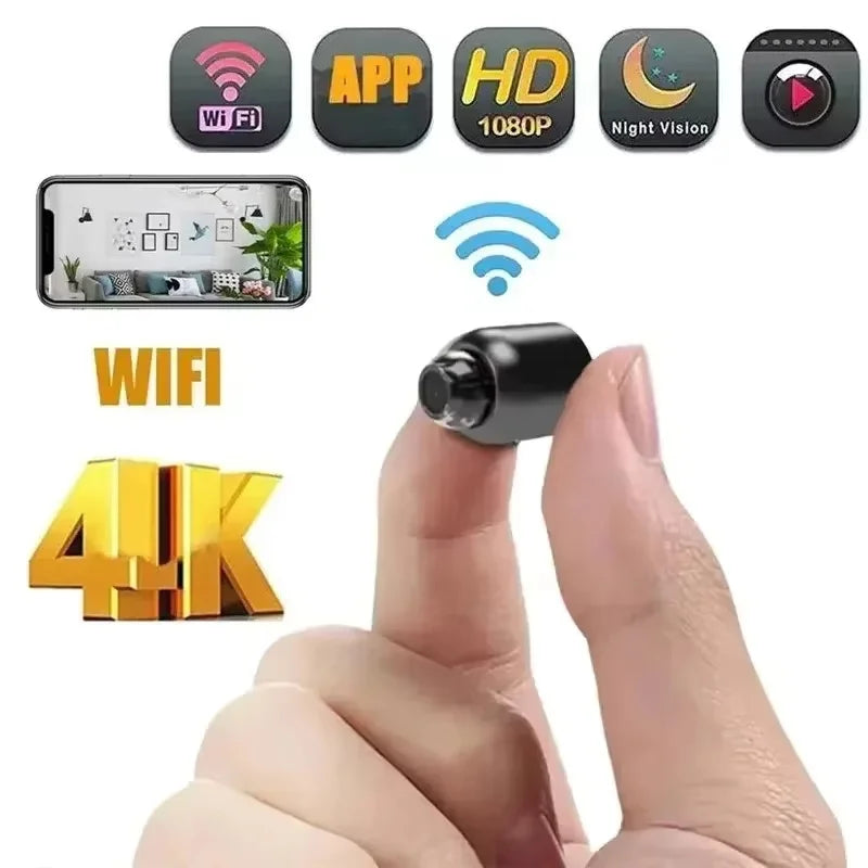 Mini Câmera 1080P com Visão Noturna Nítida, Leve e Portátil, de Alta Qualidade, com Detecção de Movimento e Sistema de Vigilância Sem Fio.