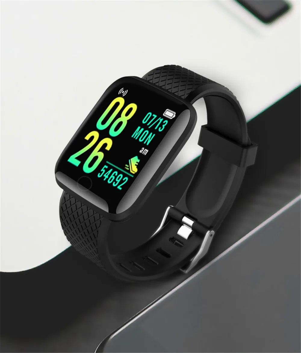 Relógio inteligente masculino e feminino, relógio de pulso inteligente com monitor de atividades físicas e mensagens, pulseira inteligente, presente de aniversário, relógio eletrônico para Android e iOS.