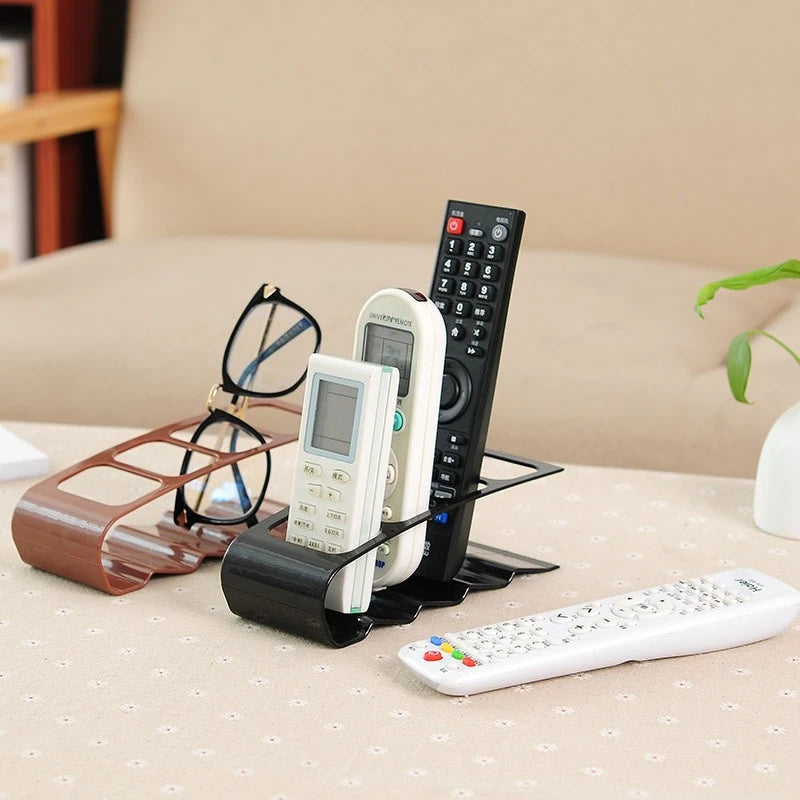 Organizador de Controle Remoto com Compartimentos, Suporte de Mesa Criativo em Plástico, Organizador de Mesa Multiuso